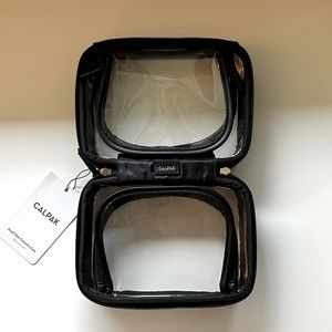 Calpak Travel Small Clear Cosmetics Case BLACK